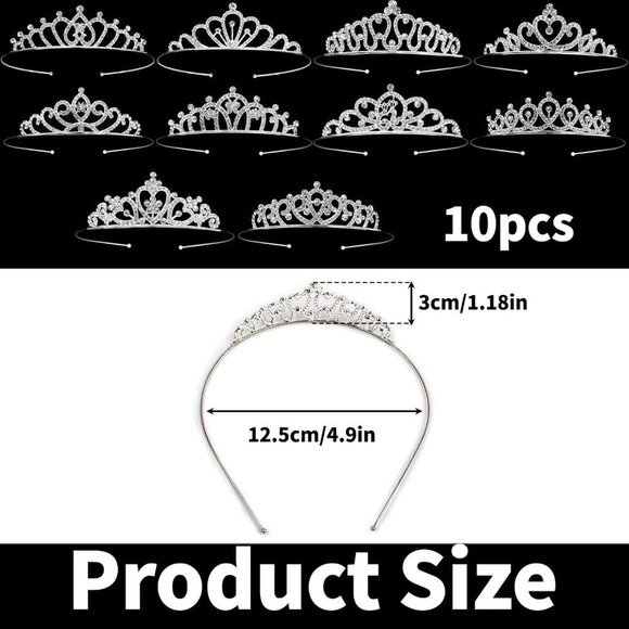 Silver Crystal Princess Crowns Tiaras Accessories for Weddings Prom Party main image 6